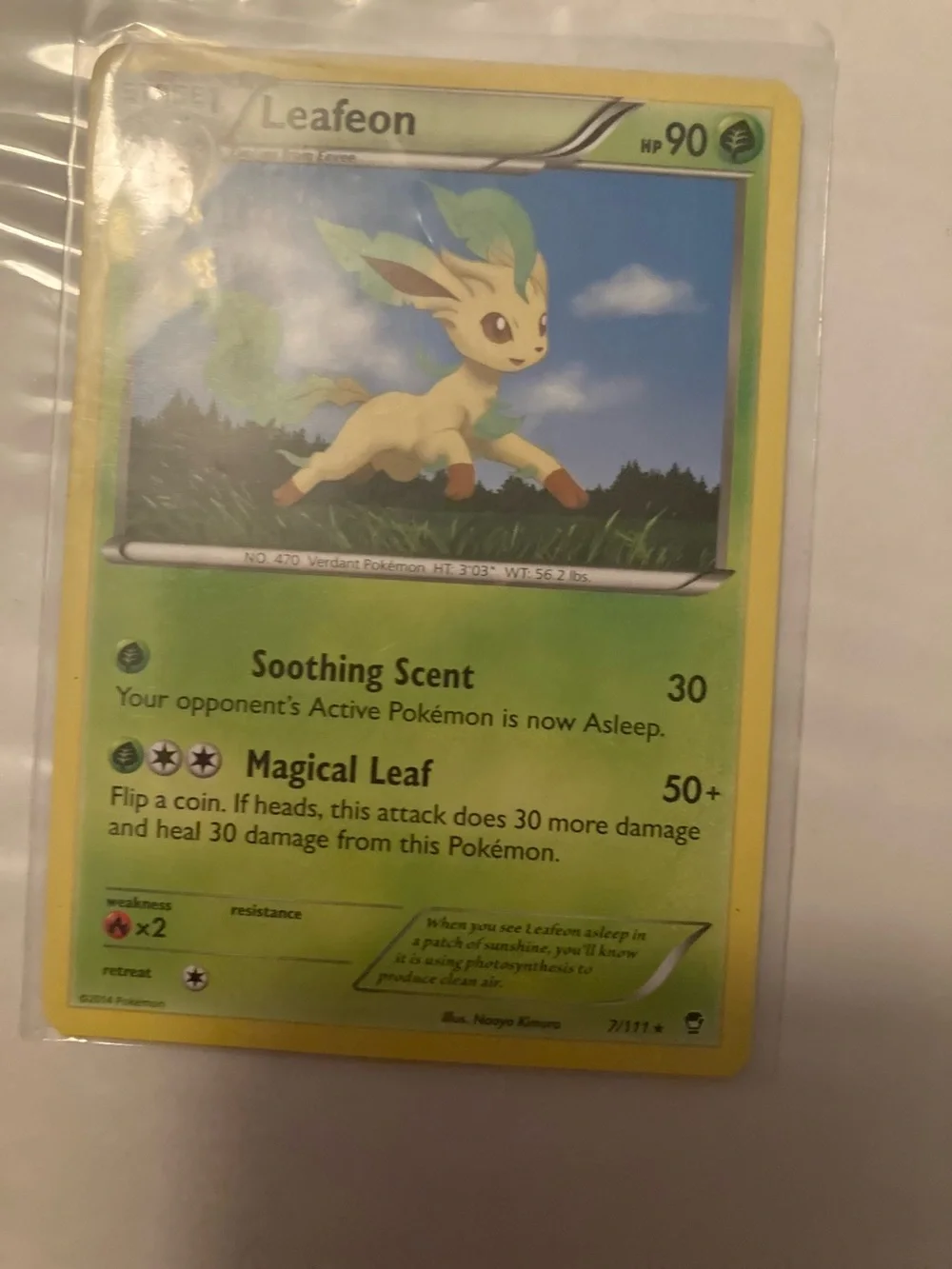 2014!!! Leafeon Trading Card - Green, Yellow, Blue